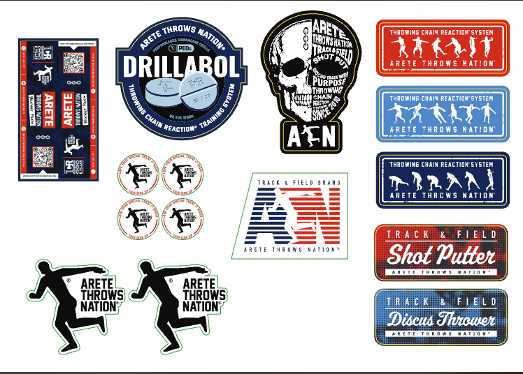 TCR Sticker Pack ( 15 custom stickers per pack) – Arete Throws Nation Store